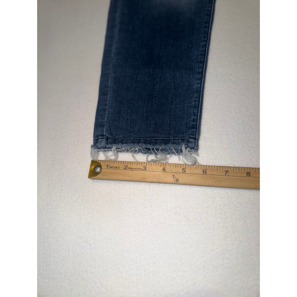 Kancan women’s distressed moto ankle raw hem blue jeans - Picture 10 of 15